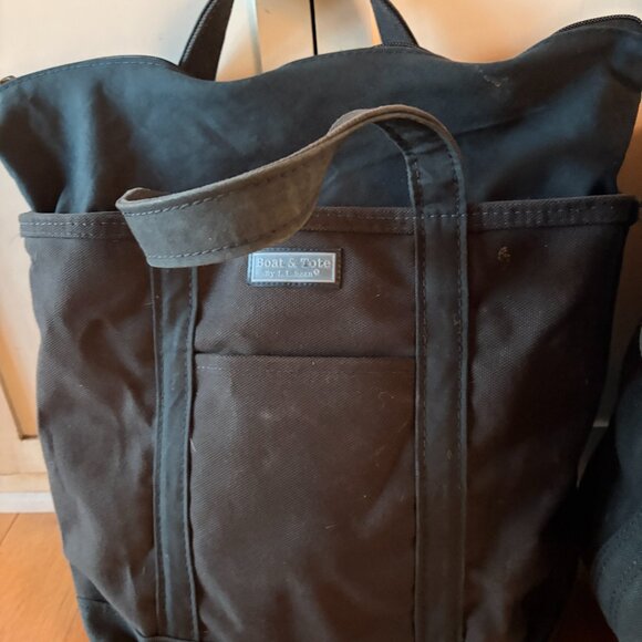 Three 100% Heavy Duty Cotton Canvas Black Zip Tote Bags - Picture 3 of 6